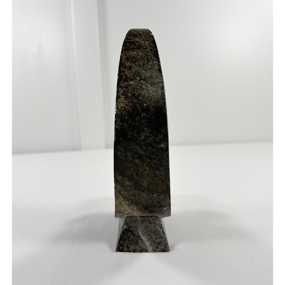 Mid-Century Modern Moon Sculpture 8" Abstract Crescent Stone Art Shelf Decor - Picture 4 of 9